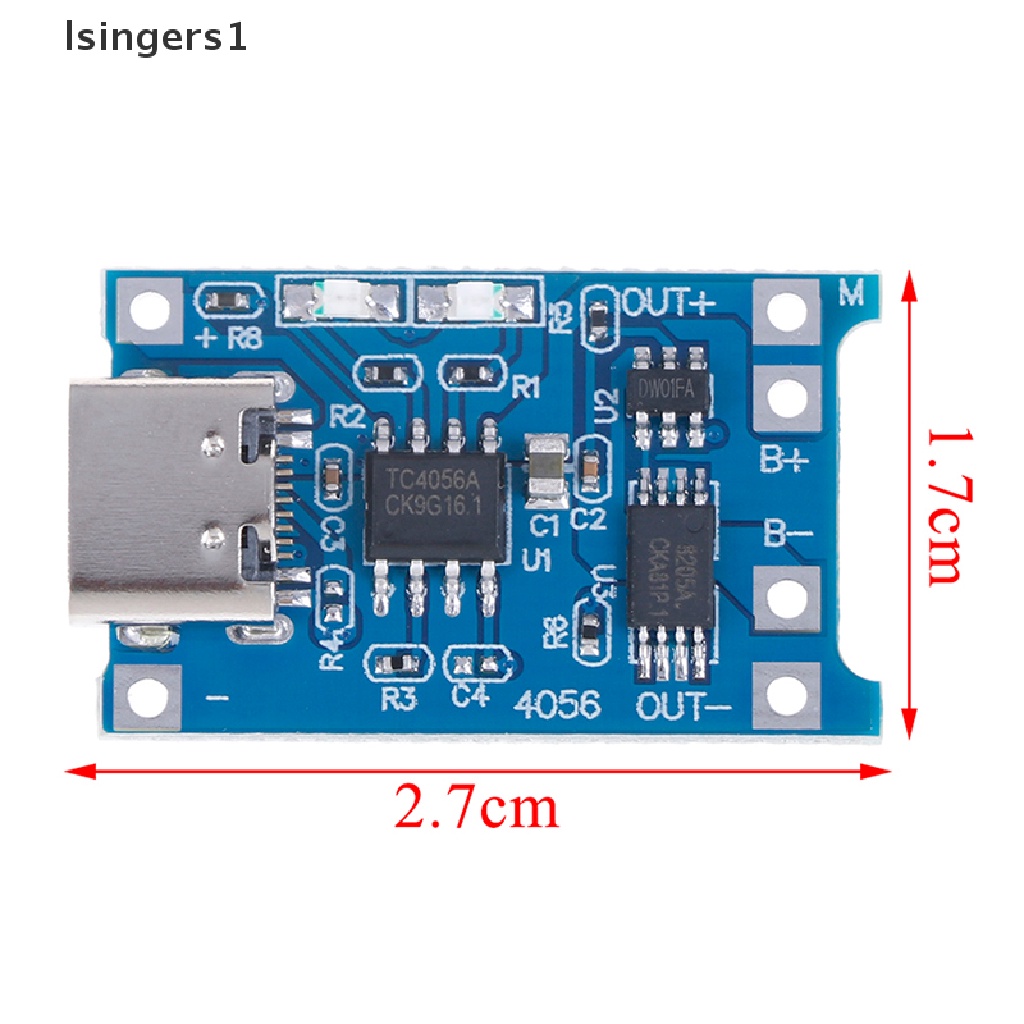 (lsingers1) Tp4056 Modul Pelindung Charger Baterai lithium 18650 5V 1A