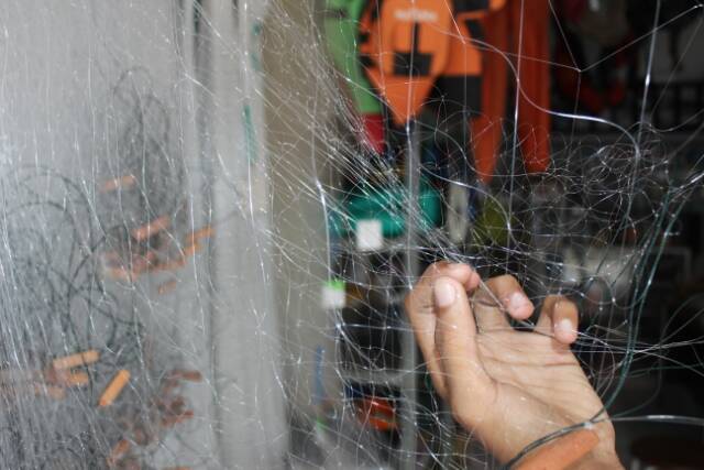 Jaring Ikan Siap Pakai 3 Lapis Tinggi 1m Panjang 20m Jaring Ikan Murah Jaring Ikan Bentang Jaring