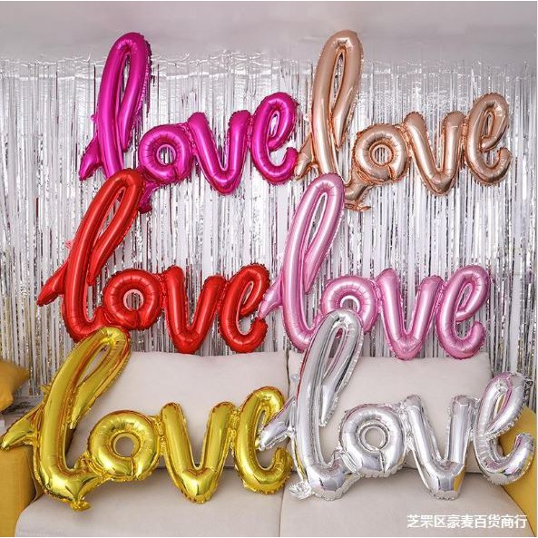 Balon Foil Love Latin/Balon Love Sambung