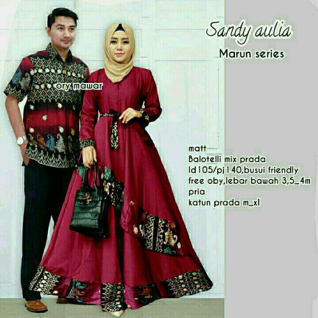 Batik Suami Istri Couple Seragam kemeja Gamis [M]