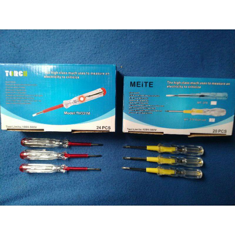 Obeng Taspen Bolak Balik Plus Minus Merk MEiTE - Taspen Listrik Taspen Saku Merk TORCH