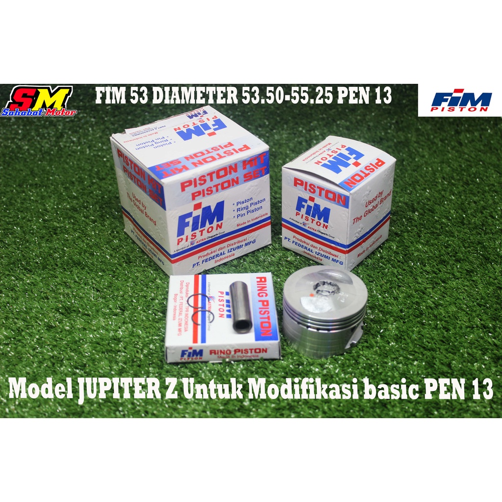 Piston kit atau seher FIM53 FIM JUPITER Z 53.5 54 54.5 55 55.25 PIN 13