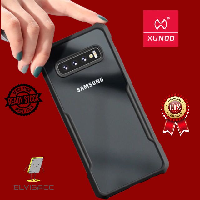 CASE SAMSUNG S10 / SAMSUNG S10 PLUS XUNDD BEATLE ORIGINAL SOFT HARD CASE HYBRID ARMOR - CLEAR LIST BLACK