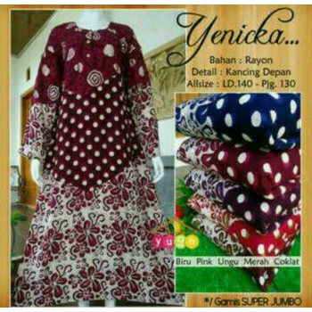 D 1 daster muslim jumbo baju tidur santai longdress batik