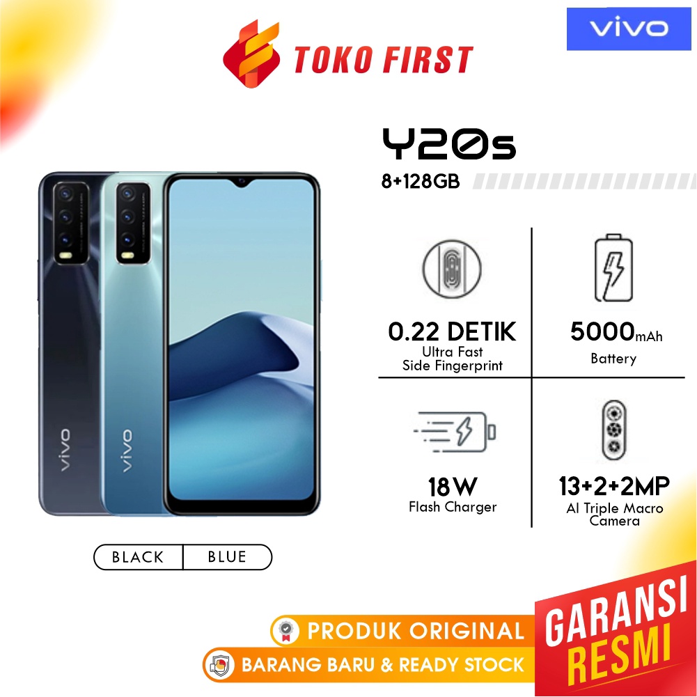 vivo Y20s 8GB/128GB - 6.51", Ultra Fast Side Fingerprint, Snapdragon 460