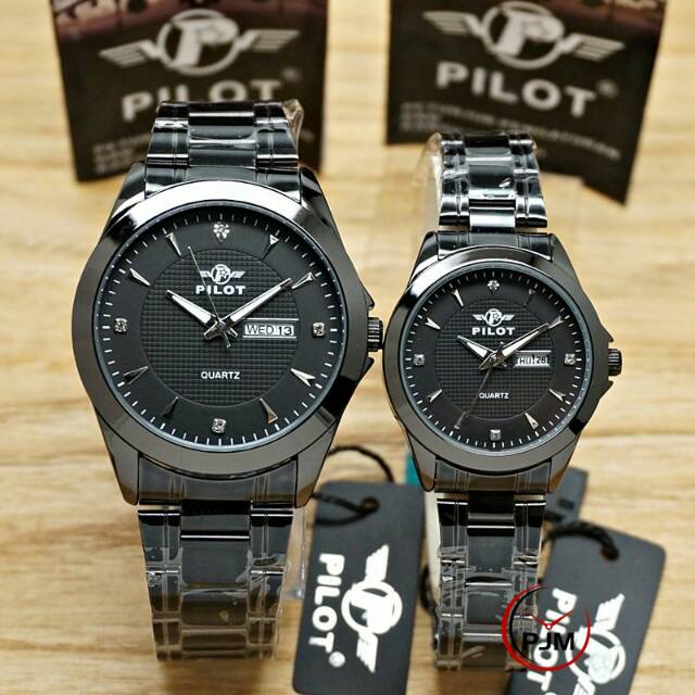 Jam Tangan Couple Pria/Wanita Original Pilot Balok Rantai