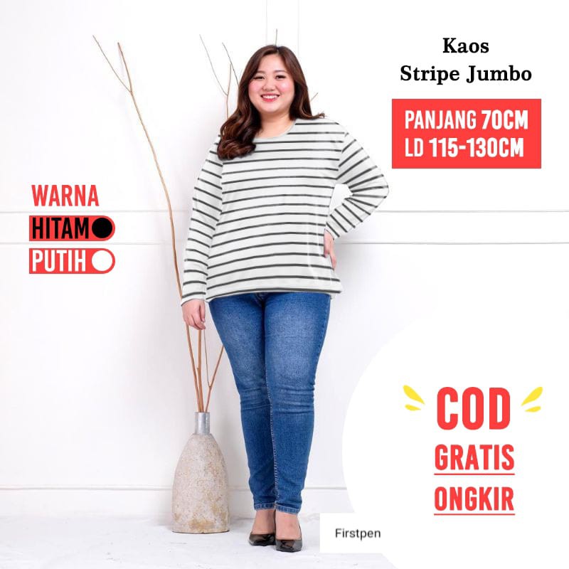 Kaos Salur Jumbo Lengan Panjang Warna Wanita