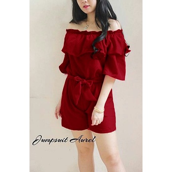 Jumpsuit Wanita Casual /Jumpsuit Aurel/Jumpsuit Hotpants Polos