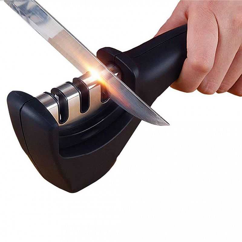 Pengasah Pisau Knife Sharpener Power Grid 3 Sekat Stainless Asah Pisau