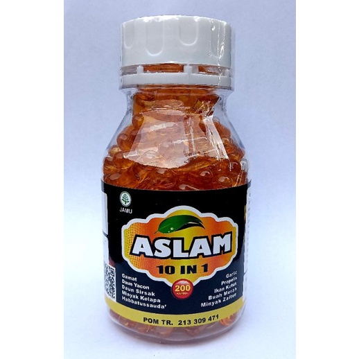 Kapsul Aslam 10 in 1 200kps Obat Herbal Diabetes, Hipertensi, Asam Urat, Kolesterol, Ginjal dll