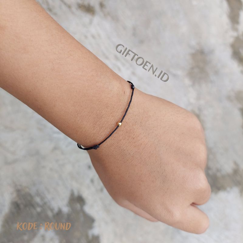 Gelang Hitam Tipis Aesthetic / Tiny Simple Cute / Gelang Pria wanita