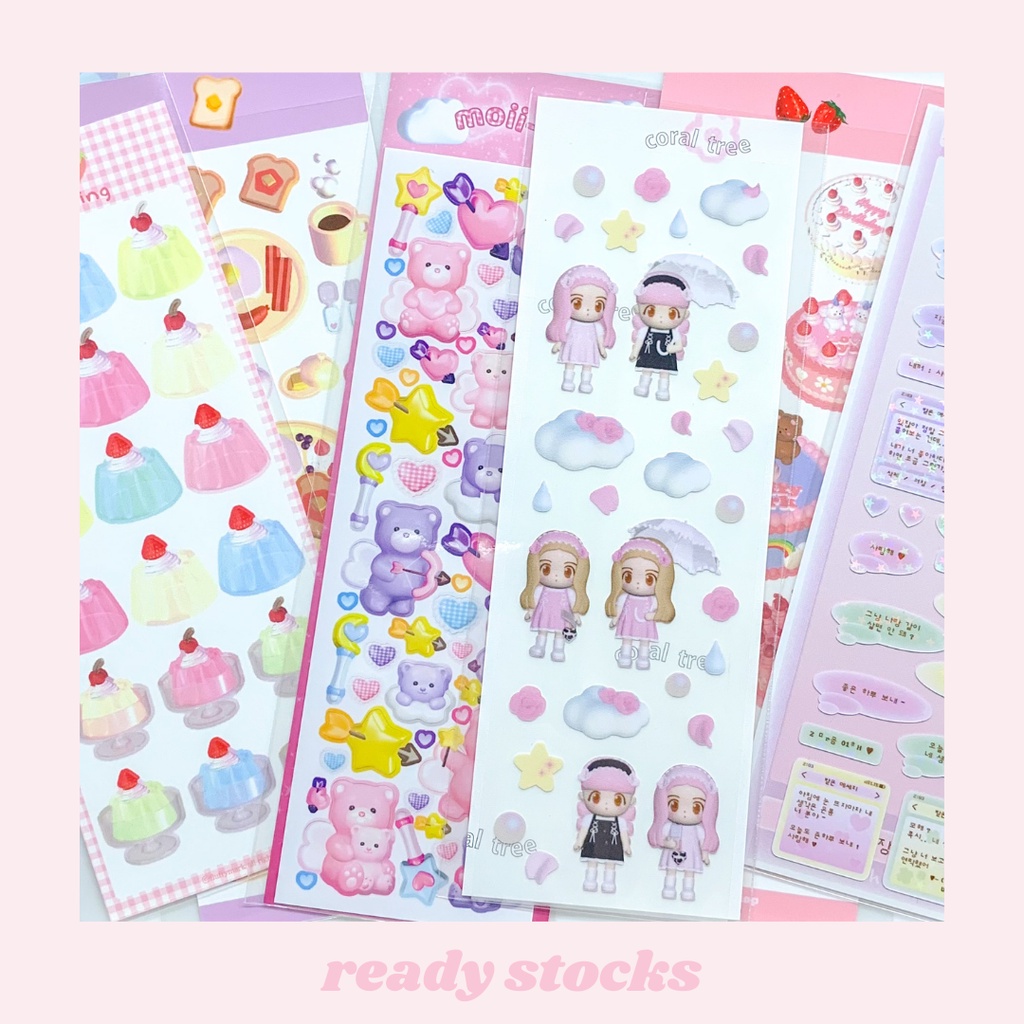 Korean Stickers | coral tree, moii ttoi, fluffy mark, cherish 203