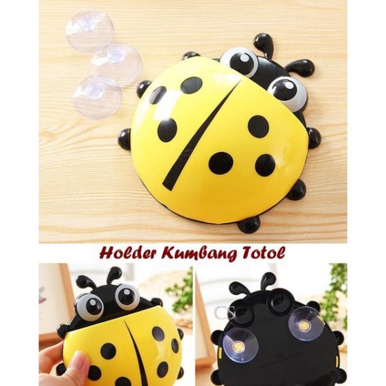 (Terbaru) Tempat Sikat Gigi dan Odol Kumbang - Tempat Odol Dan Sikat Gigi Ladybug Lady Bug Tooth Brush Holder - 1 Pcs-Termurah