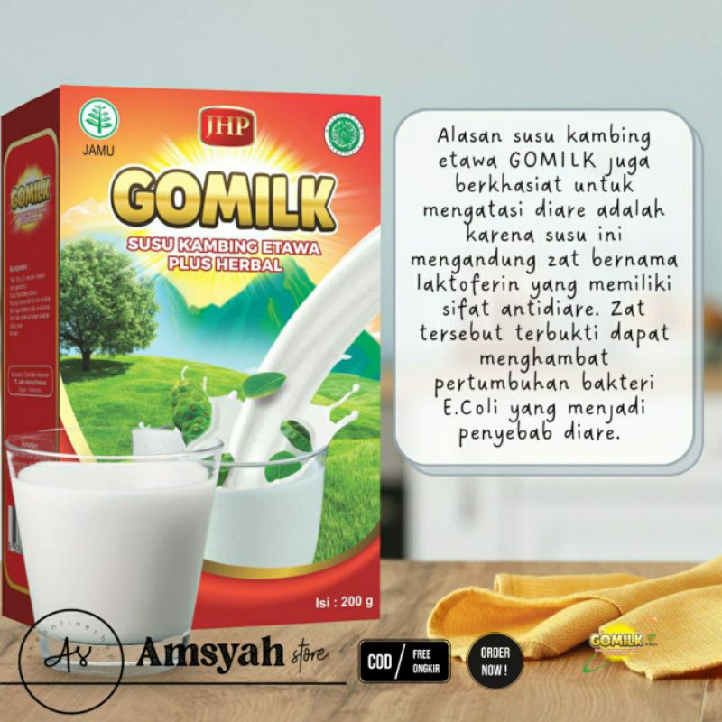 

Gomilk Susu Kambing Rasa vanilla / Coklat / Strawberry
