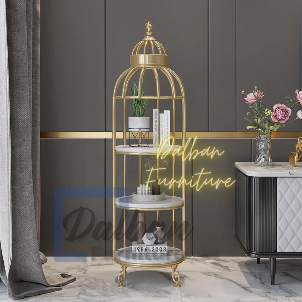 Rak Sangkar Burung / Rak Susun Ruang Tamu / Rak Hias / Rak Dekorasi / Rak Studio Salon