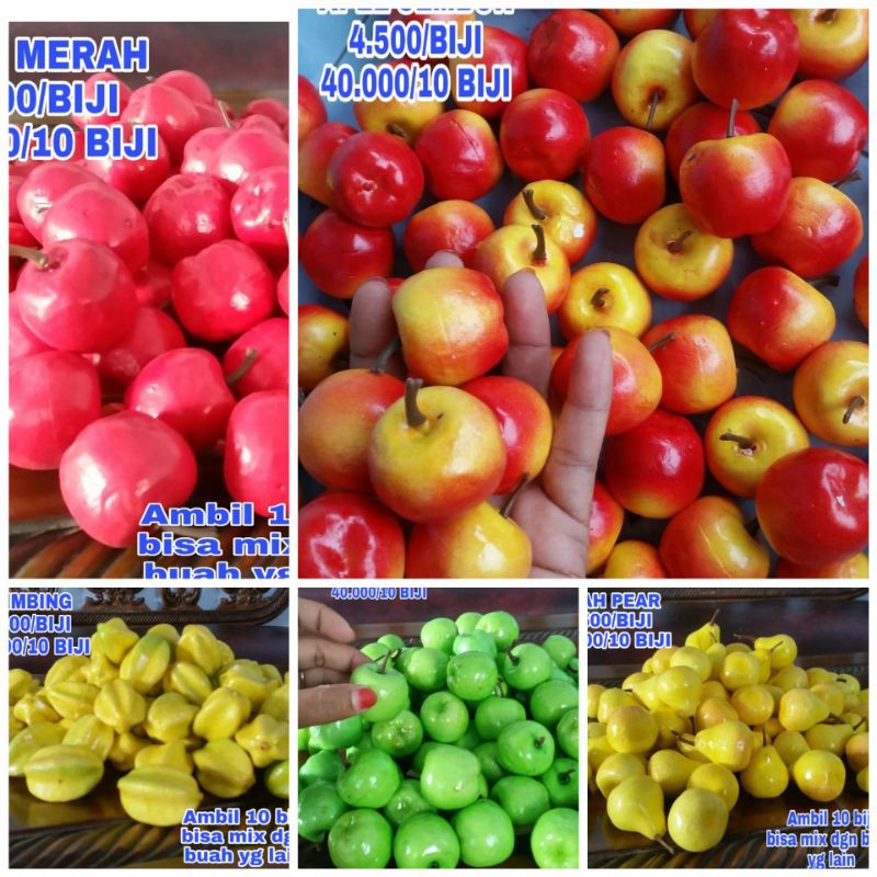 Buah apel ,pear dan belimbing imitasi Buah Imitasi Foam
