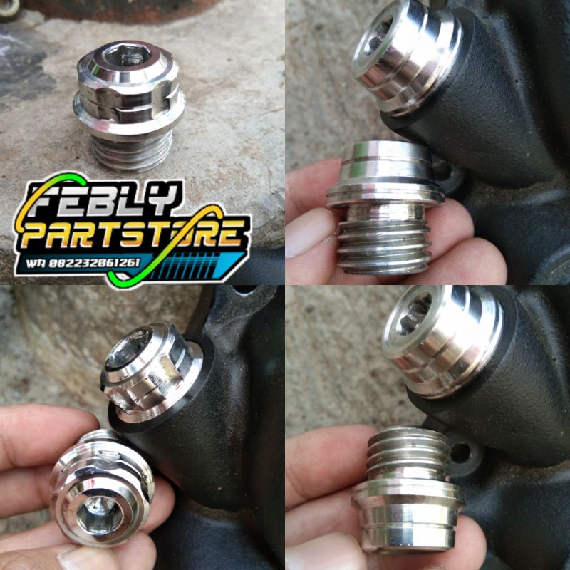 BAUT TUTUP OLI STAINLEES BAUT TAP OLI STAINLEES BAUT TUTUP OLI STENLIS HONDA CB GL MP TIGER GL100 ST
