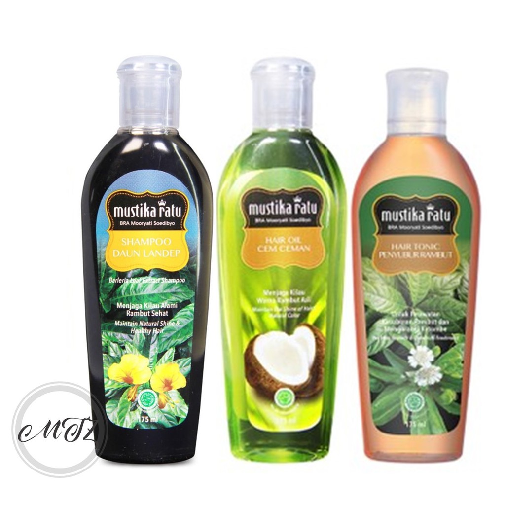 Paket Mustika Ratu Perawatan Anti Ketombe (Minyak CemCeman + Hair Tonic + Shampo Daun Landep) - 3Pcs