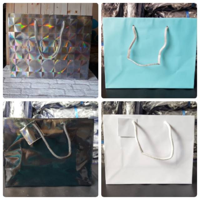 

Paper bag sisa export. Kualitas export. Size 23 x 9 x 18 cm. Min order kelipatan 12 pcs.