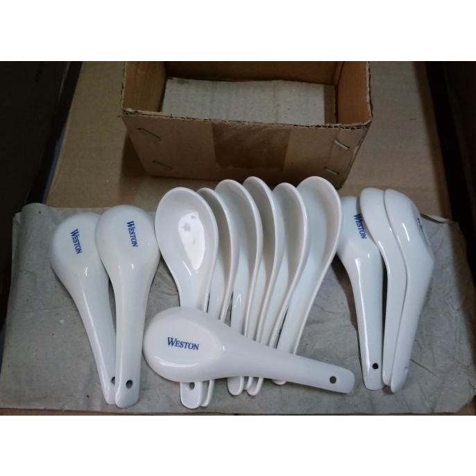 Jual 1 Lusin (12pcs) Sendok Bebek Keramik Weston /Sendok Bebek Keramik