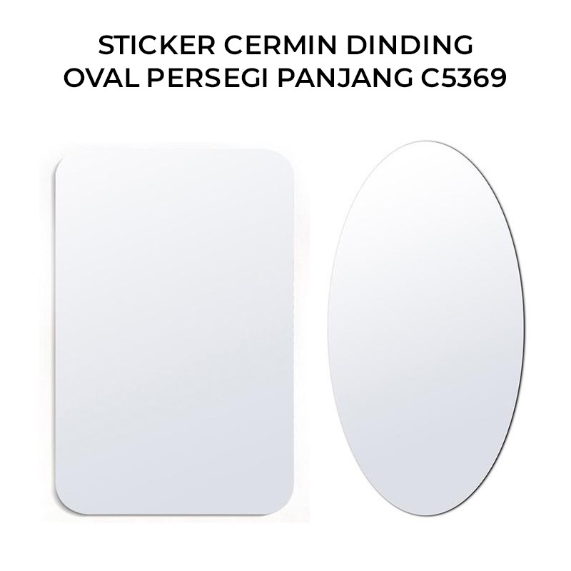 ✅ Bisa COD Cermin Oval &amp; Persegi Panjang Dekorasi Ruang Tamu Stiker Dinding Cermin Bentuk Oval Persegi Panjang Stiker Kaca Cermin