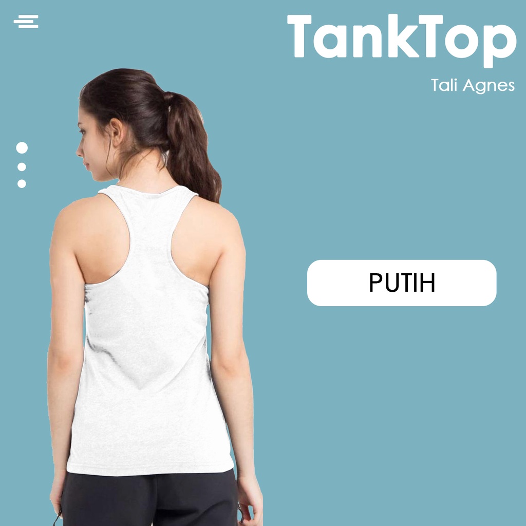 Tanktop Wanita ( SOFT SPANDEK ) Polos Tali Kecil / Besar / Agnes Singlet Kaos Dalam Cewek - RELOOK-PUTIH