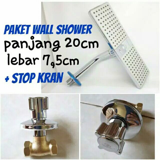 Paket Wall Shower Tanam Dan Stop Kran Tanam Promo Termurah