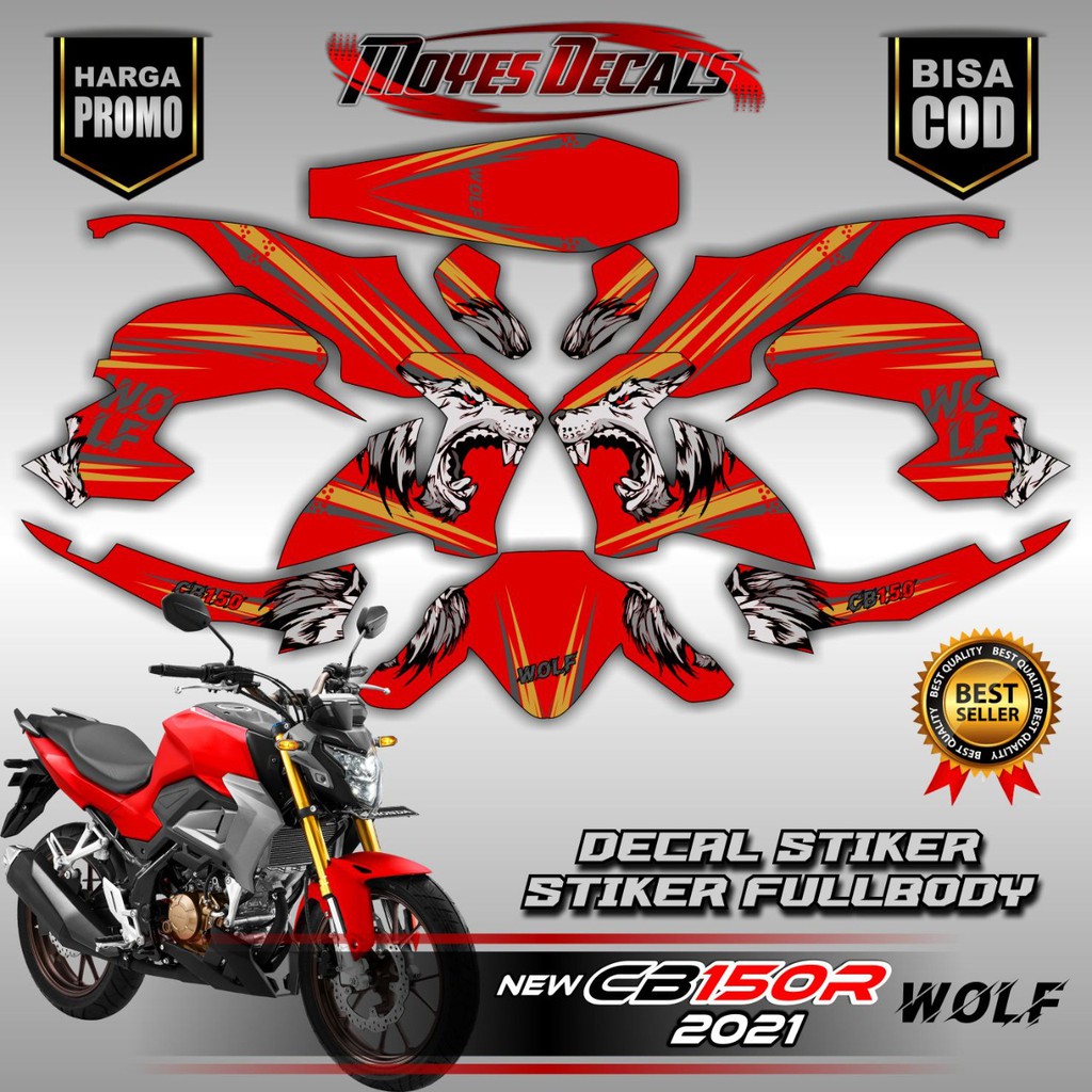 Stiker Motor CB150R 2021 Fullbody Srigala - Decal Stiker Honda CB150R 2021 Srigala Fullbody