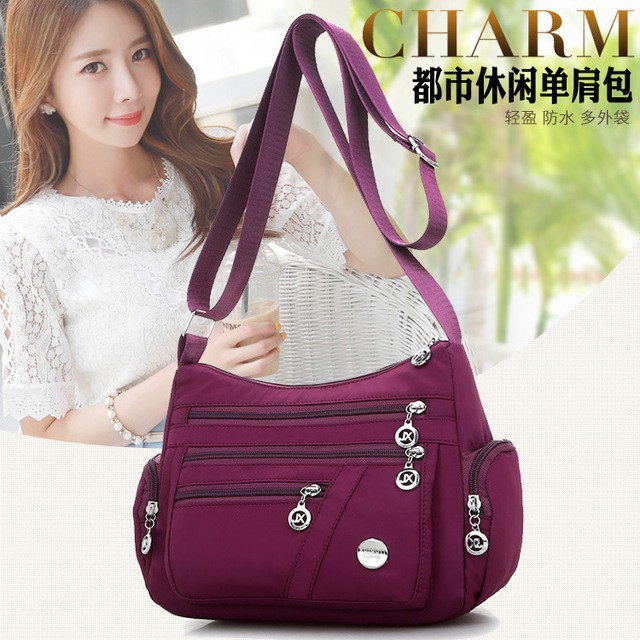 Popular Fashion Women Nylon Shoulder Bag/Tas Selempang waterproof J13M