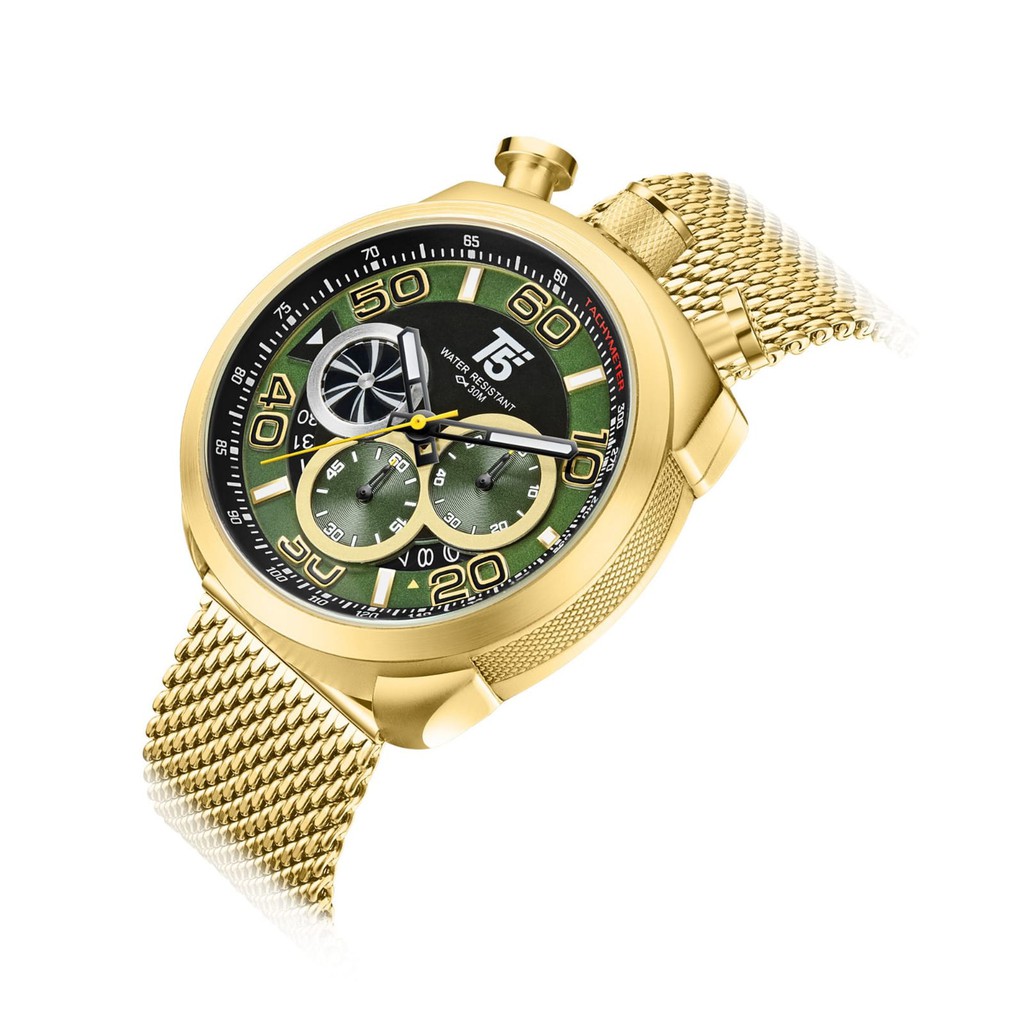 Jam Tangan Pria T5 H 3748G ORIGINAL Rantai Pasir Analog Tanggal + Paperbag + Box