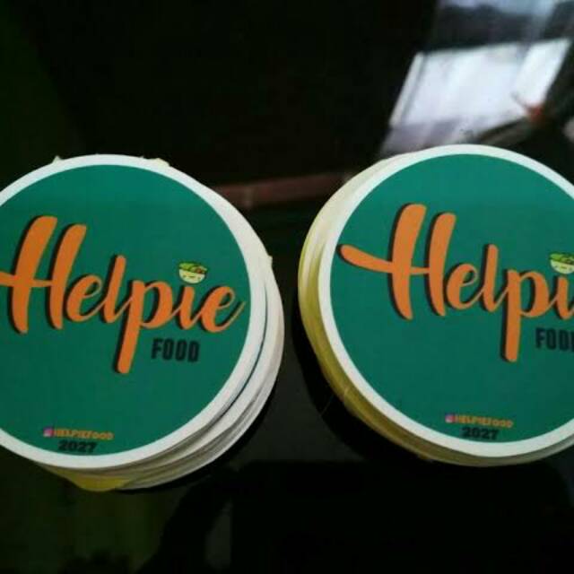Stiker lebel makanan model bulat