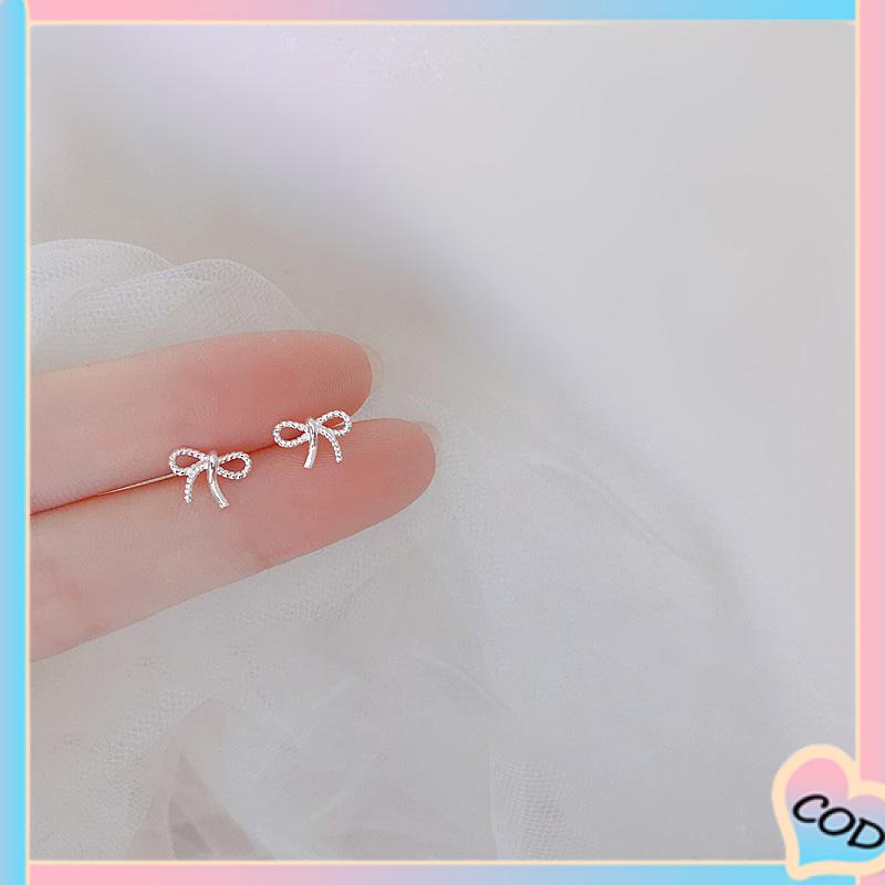 COD❤️ S925 Silver Stud Earrings untuk Siswa Perempuan Anting Desain Kecil Serbaguna Sederhana-A.one