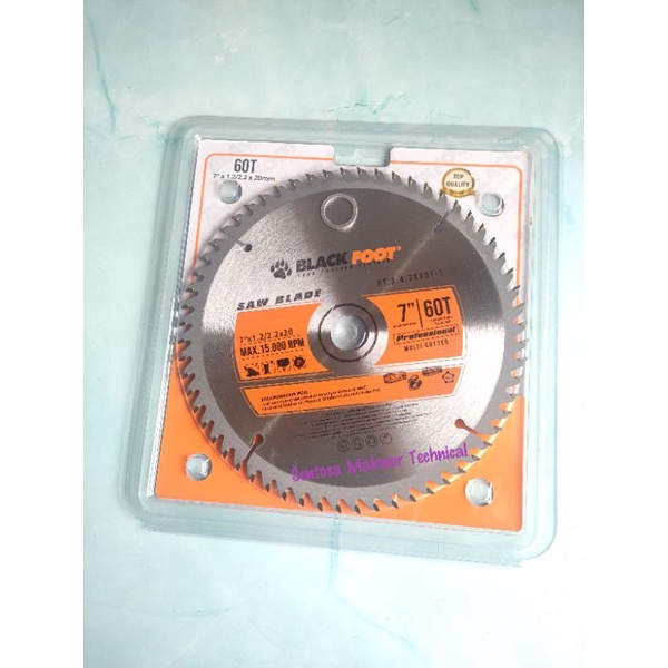 BLACKFOOT 7 X 60 T Mata Circular Saw Gergaji Potong Kayu 7&quot; x 60T