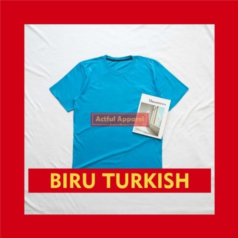 Kaos Polos Pendek Warna Biru Turkish