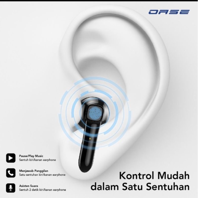 OASE Hero-T TWS Bluetooth 5.1 Earphone Ultra HD Audio Headset Q.C Type C Garansi Resmi 1 Tahun DE-T1