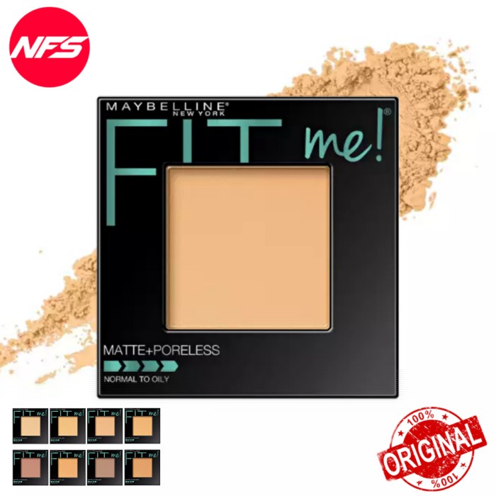 Maybelline Fit MeMattePoreless Powder-Bedak CompactPadat Original - 130BuffBeige