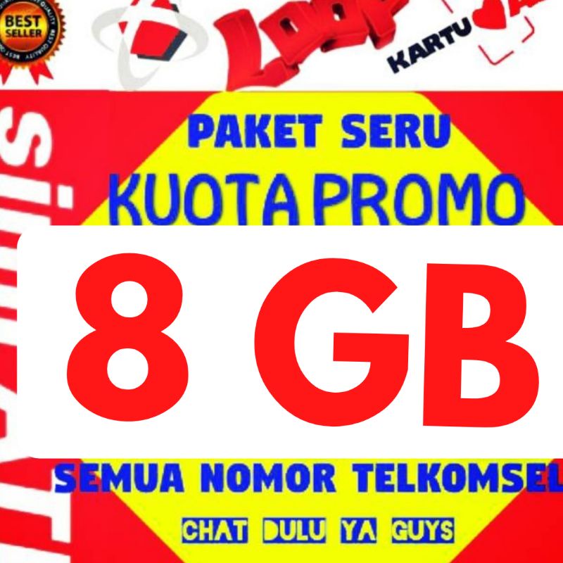 Paket data 8GB Telkomsel Loop Kartu AS Simpati 1 Bulan
