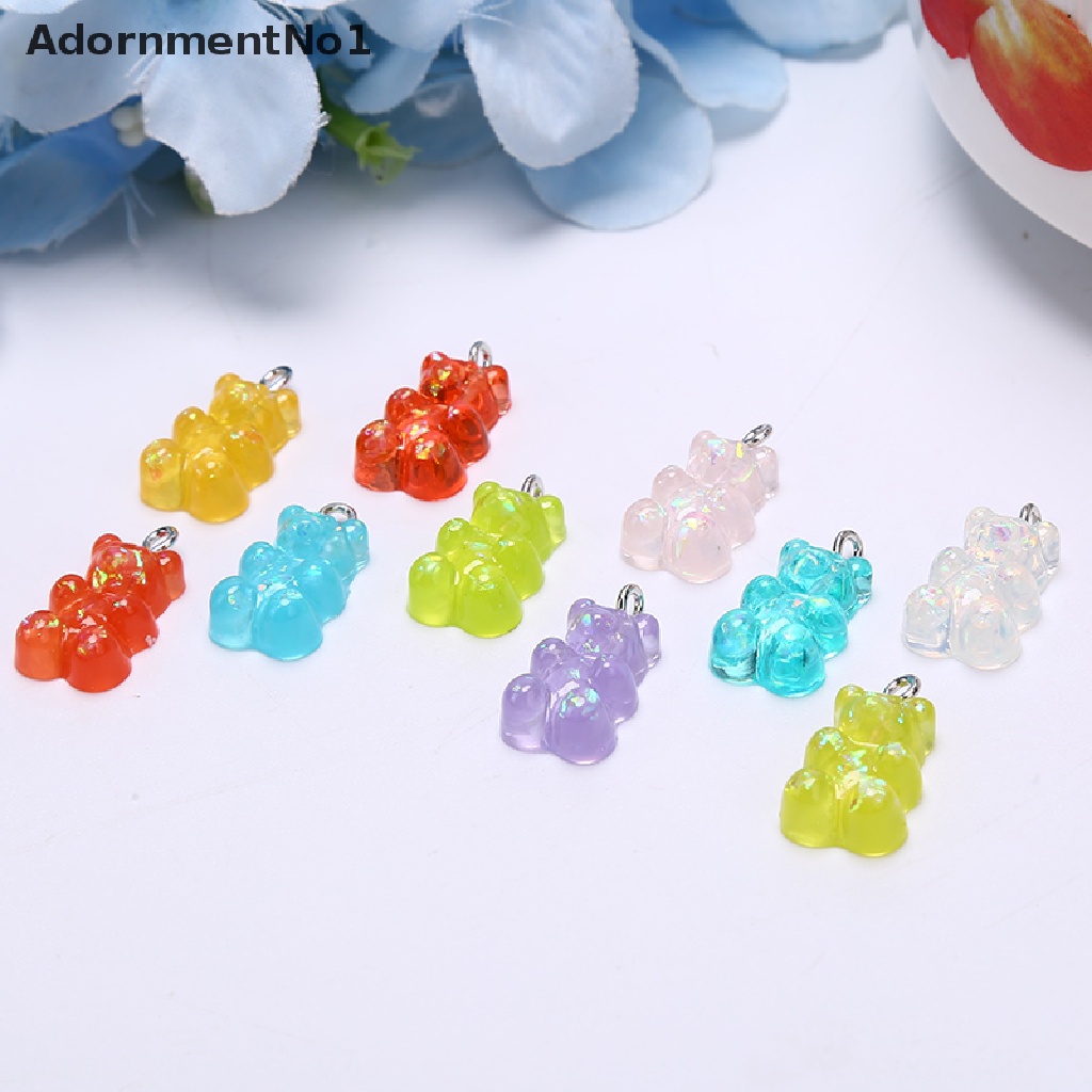 (AdornmentNo1) 10pcs Liontin Bentuk Beruang Bahan Resin Untuk Membuat Perhiasan DIY