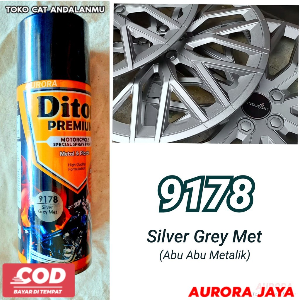 Pilox Diton Premium Silver Grey Met 9178 Abu Abu Metallic Metalik Metalic Cat Mobil Motor Tahan -  T