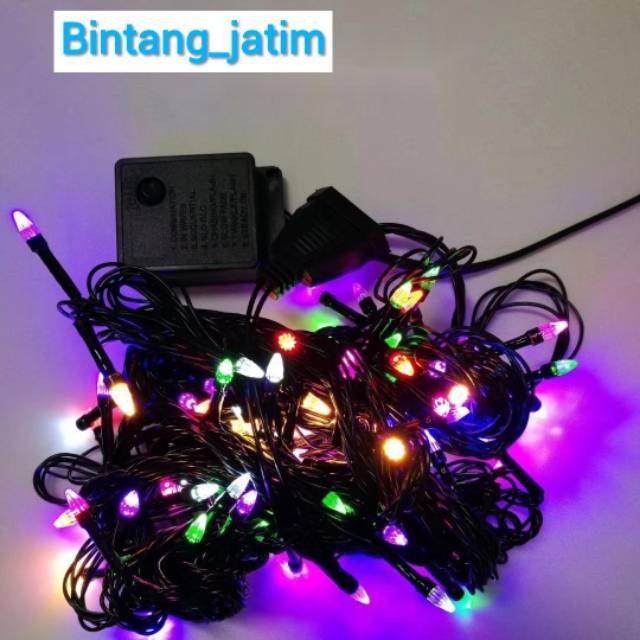 lampu tumblr/ lampu natal led/tumblr light/tumblr led 7warna lancip/roket/100led 10meter