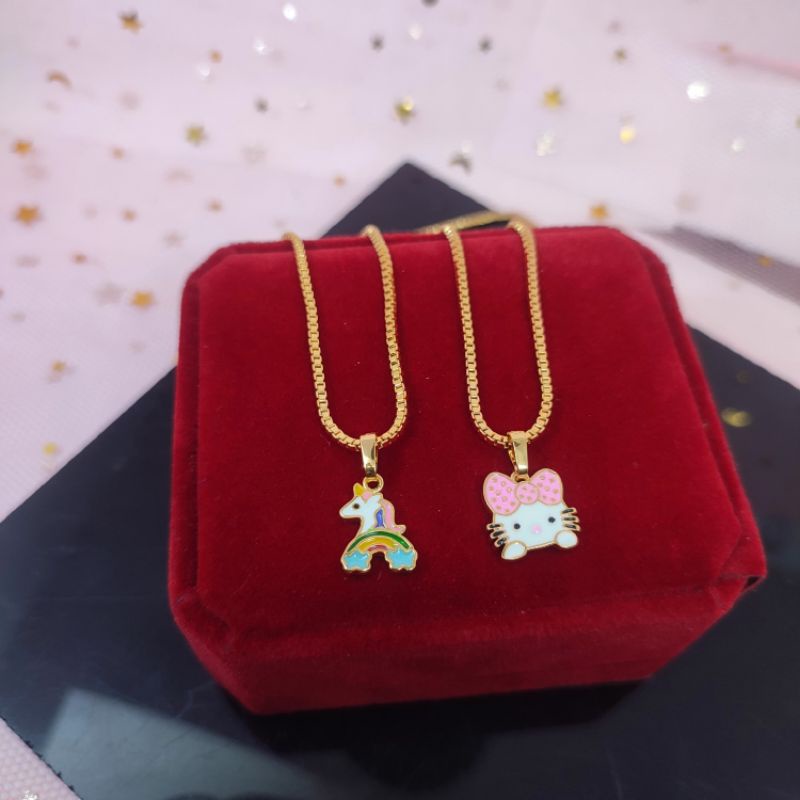 Kalung anak hellokity kuda poni lapis emas 24k anti karat COD