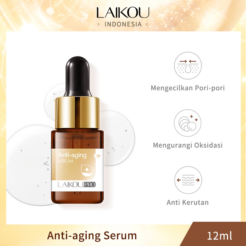 LAIKOU PRO Serum Anti Penuaan Memudarkan Noda Kerutan Melembutkan Kulit 12ml