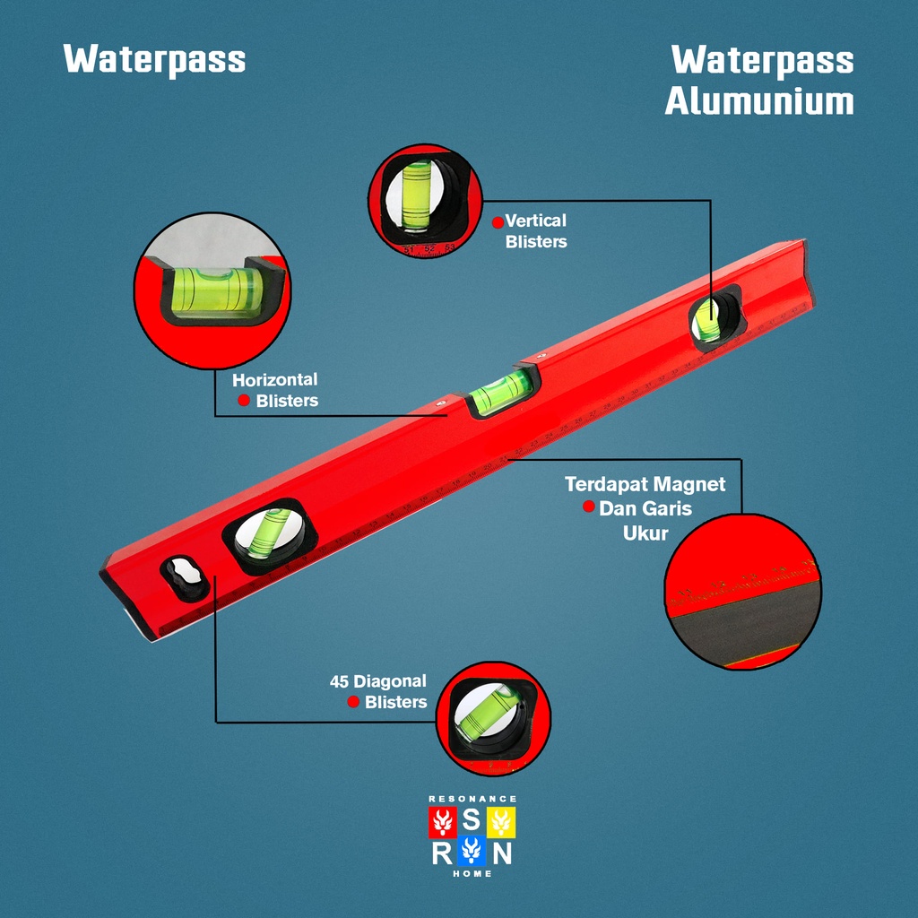 Waterpas Magnet 60cm l Watterpas 24 Inci Resonance Home