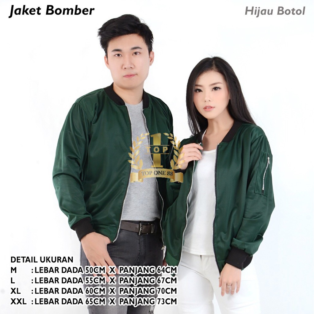 PROMO TopOne88 Bomber Jaket (Hijau Botol)