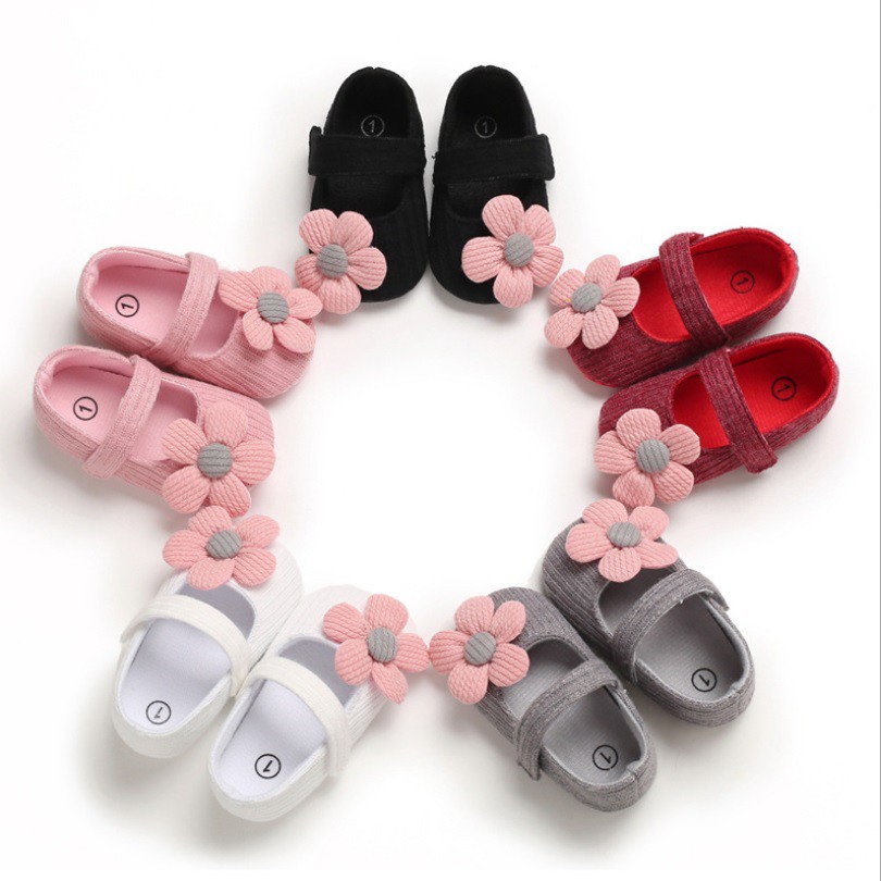 (FREE HEADBAND)  Prewalker bayi  sepatu bayi dengan nonslip import motif bunga