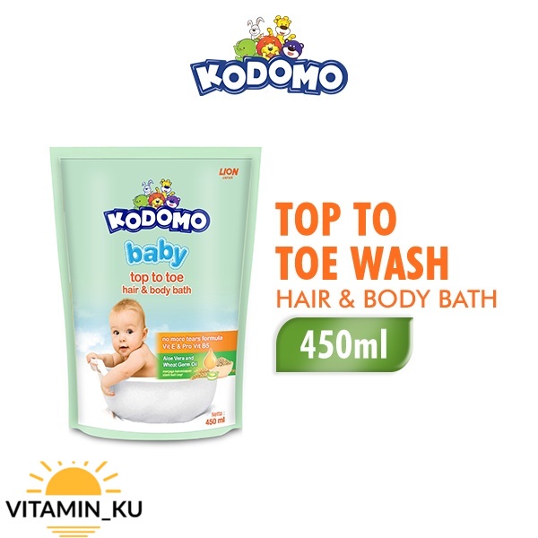 Kodomo Baby  Top To Toe Hand and Body Wash Botol 200ml | Reffil 450ml