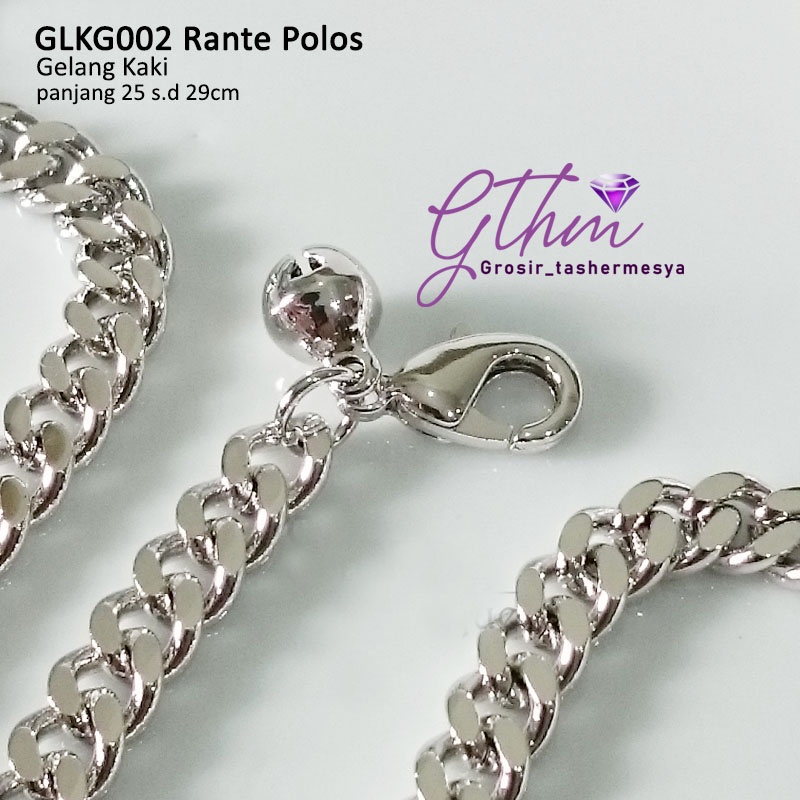 Gelang Kaki wanita ada ukuran jual Titanium rodhium Rante Polos Gold-Silver GLKG002 lapis emas  gold silver perak xuping awet