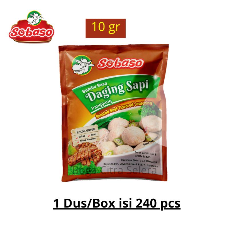 

Sobaso Sari Daging, Bumbu Rasa sapi Panggang 10g (1 Dus)