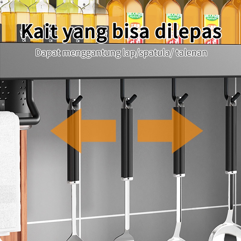 Rak Bumbu Dapur Dinding Kitchen Rack Tempat Pisau Rak Gantung Rak Dapur Rak Sendok Garpu