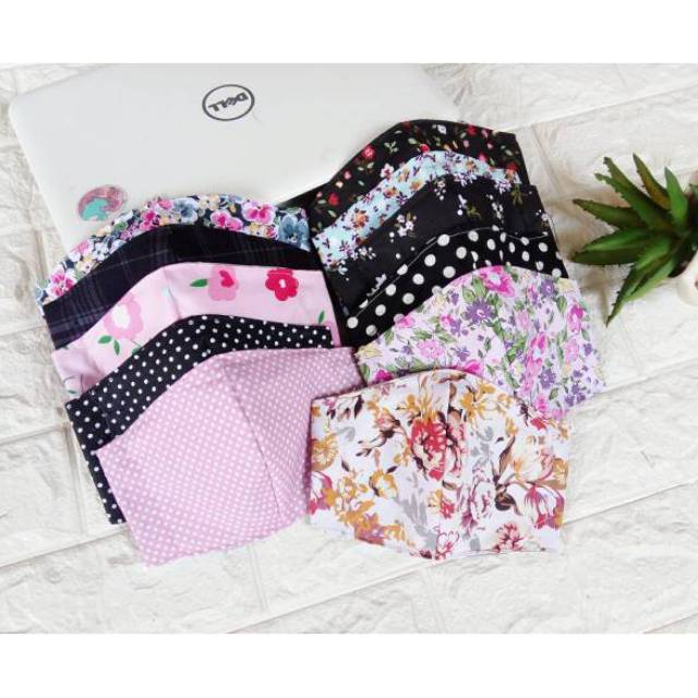Masker Kain 3 Lapis Headloop Motif Cantik Shopee Indonesia